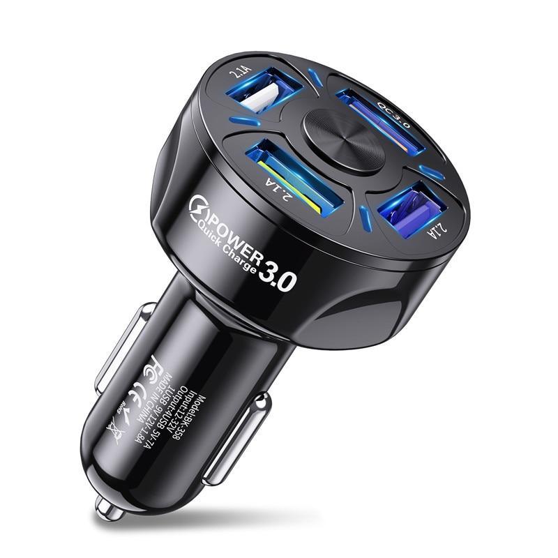 Adaptador USB Turbo Veicular - Car Charger eletronicos 071 AmploTech Preto 